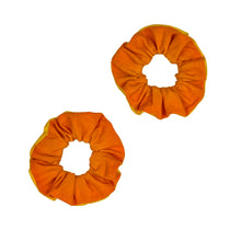 Load image into Gallery viewer, 1:1 Handmade Orange Mini Scrap Scruchie Set
