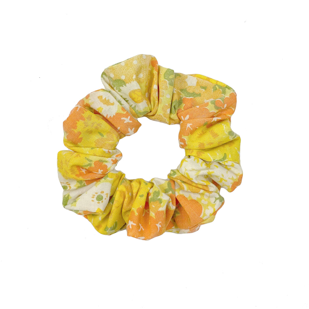1:1 Handmade Orange Floral Scrap Scruchie